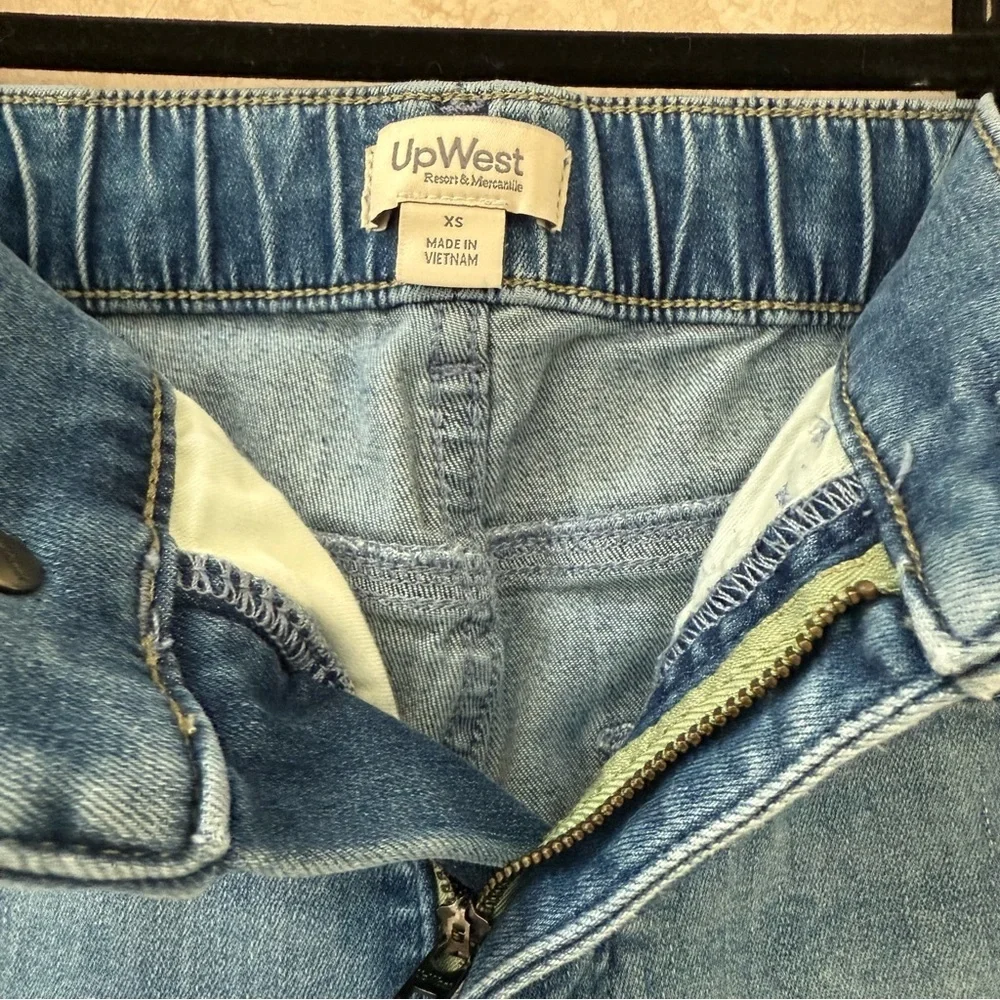 UpWest Elastic Waist Skinny Jeans Light Wash Pull-On Denim XS